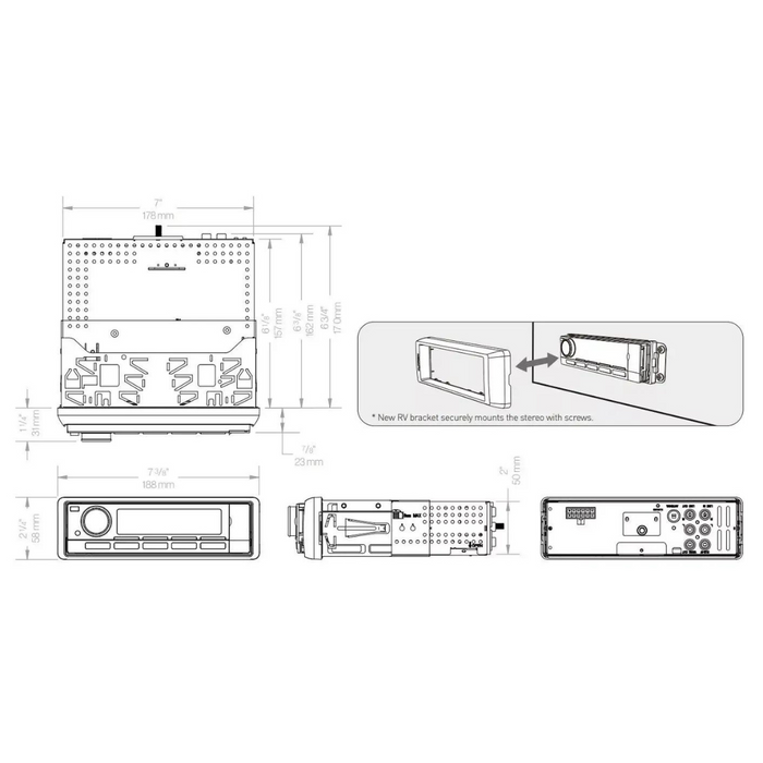 Furrion DV5700S Head Unit|Stereo|Radio|USB|DVD with Bluetooth 5.0 Connectivity