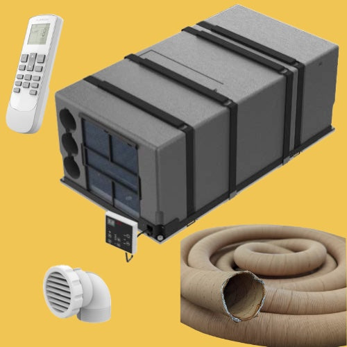 Furrion 9000 BTU Under Bench Air-Conditioner plus 5m Ducting plus 3 x Air Vents Combo