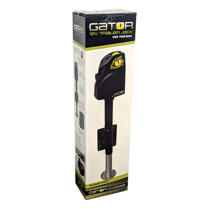 GATOR 12V Trailer Jack with Clamp & Jockey Wheel| 1800KG Cap | 355mm Lift