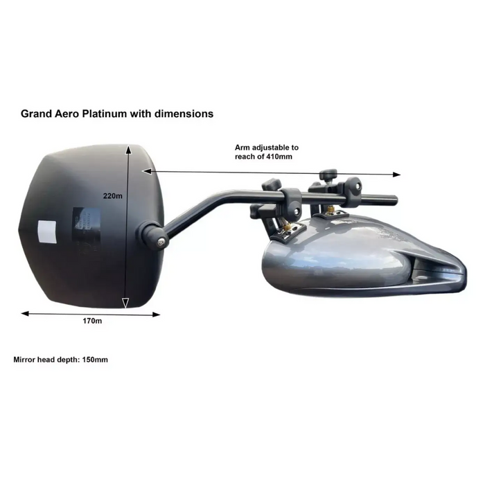Milenco Grand Aero Platinum Tow Mirrors - Twin Pack. MIL6613
