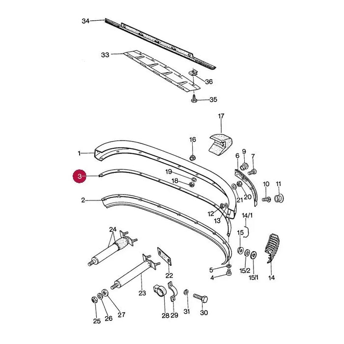 Porsche Rear Bumper to Valance Seal | 911 (1974-1989) | 912E (1976-1976) | 930 (1975-1989)