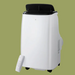 White portable air conditioner with black top 7000 BTU