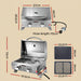 Outdoor grill with dimensions labeled 