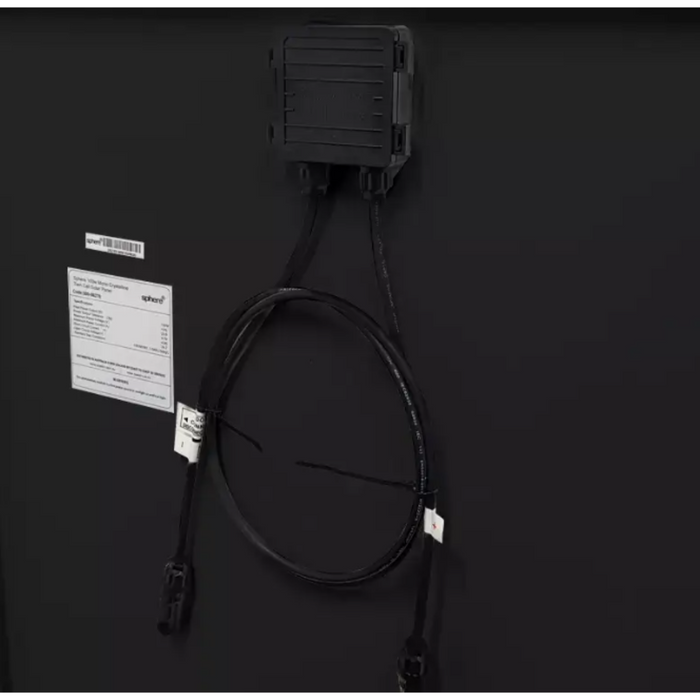SPHERE 100w Mono Crystalline Twin Cell BLACK Solar Panel. 670x780x35mm