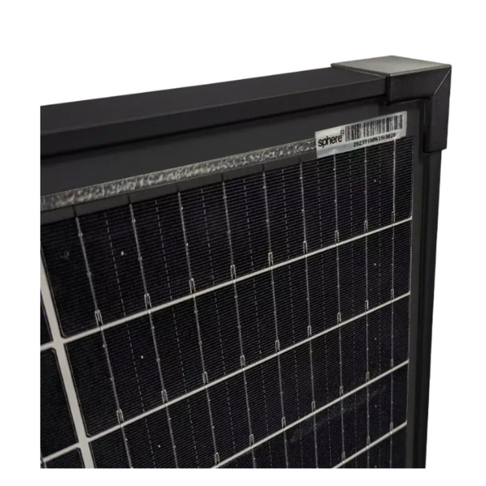 SPHERE 100w Mono Crystalline Twin Cell BLACK Solar Panel. 670x780x35mm