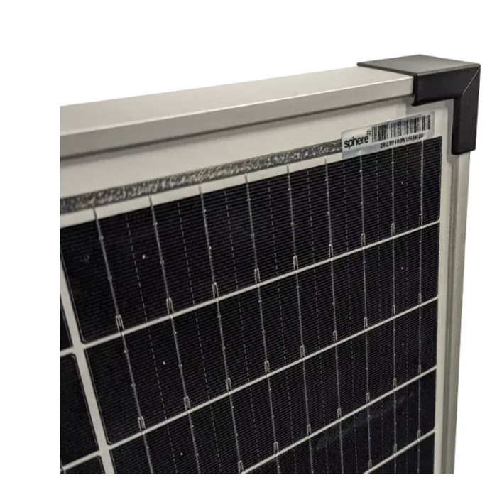 SPHERE 100w Mono Crystalline Twin Cell SILVER Solar Panel. 670x780x35mm