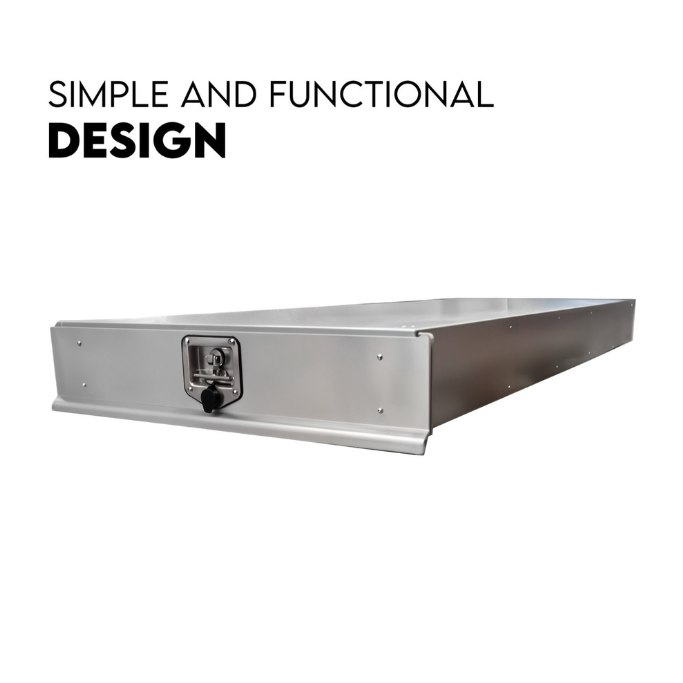 Metal drawer with a simple and functional design
