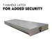 Metal storage unit with T-handle latch for added security