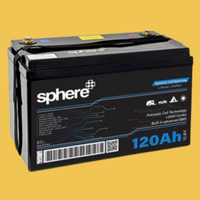 Sphere 12V 120AH Lithium Rechargeable Prismatic Battery | 5 yr warranty