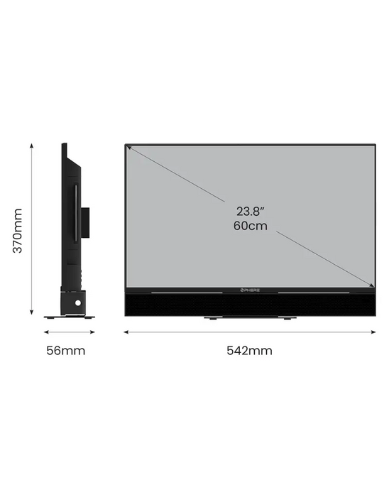 Sphere S9 24" Full HD Smart Caravan TV with Soundbar, Google TV Smart Stick & Stand | S924TVSB