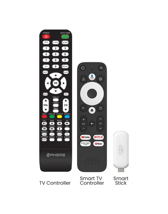 Sphere S9 24" Full HD Smart Caravan TV with Soundbar, Google TV Smart Stick & Stand | S924TVSB