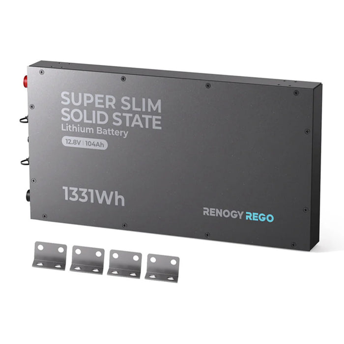 Renogy Rego lithium battery on a white background