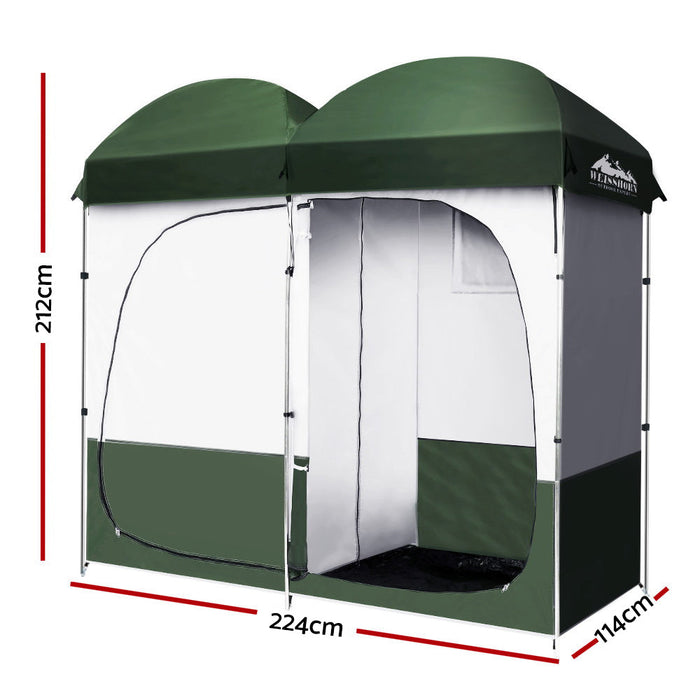 Double Shower/Toilet Tent + Gas Hotwater Shower + Flushing Toilet Combo