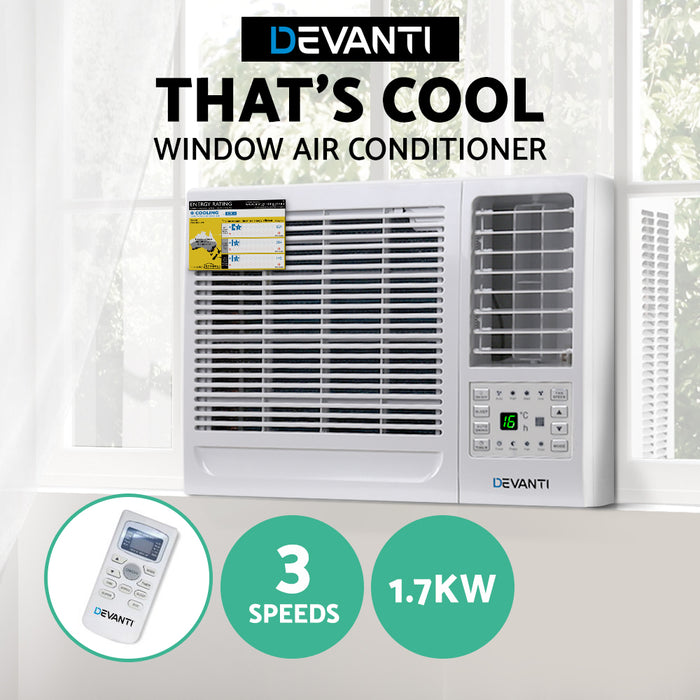 Window Air Conditioner 1.7kW for small room in home or permanently sited Vans
