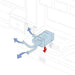 Diagram of a heating system with pipes and components