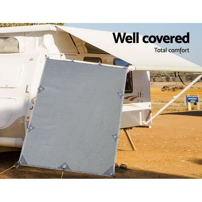 Pop Top Caravan Roll Out Awning Privacy Screen - 2.1 x 1.8M