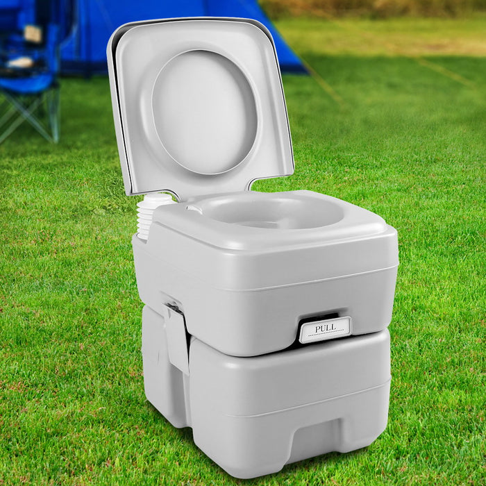 Portable Camping Toilet 20L - Grey - Option with Carry Bag