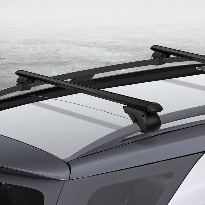 Universal Car Roof Rack 1080mm Cross Bars Aluminium Black Adjustable | 2 Year Warranty