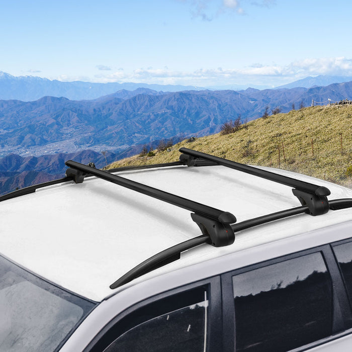 Universal Car Roof Rack 1080mm Cross Bars Aluminium Black Adjustable | 2 Year Warranty