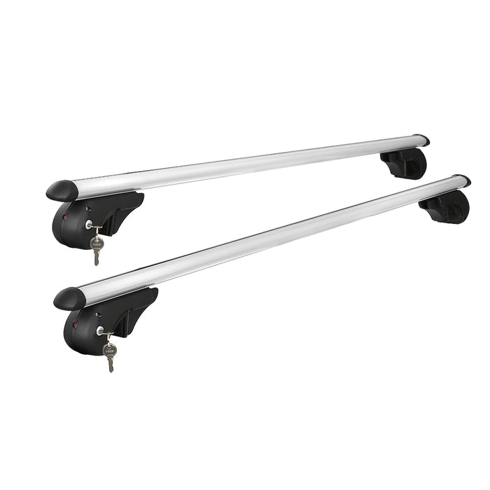 Car Roof Rack - Adjustable Cross Bars - Aluminium Silver 108cm Racks