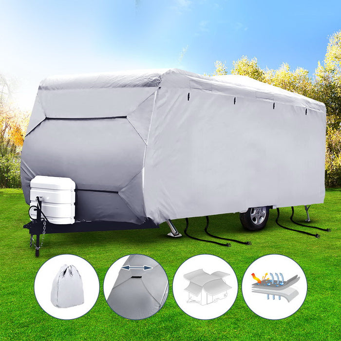 Caravan Covers Various Sizes - 4 Layer UV Water Resistant for 14' 16' 18' 20' & 22' Vans