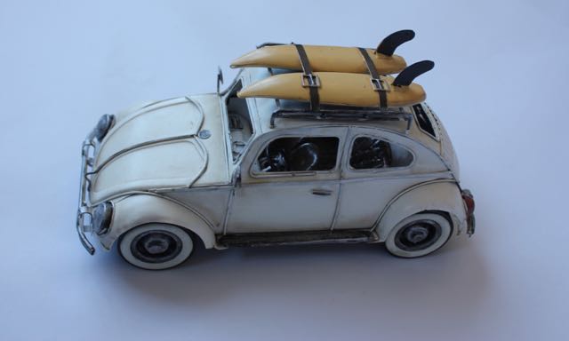 Volkswagen Beetle Bug 1960's with Surf Boards Car Surfing Beach Theme 22cm long