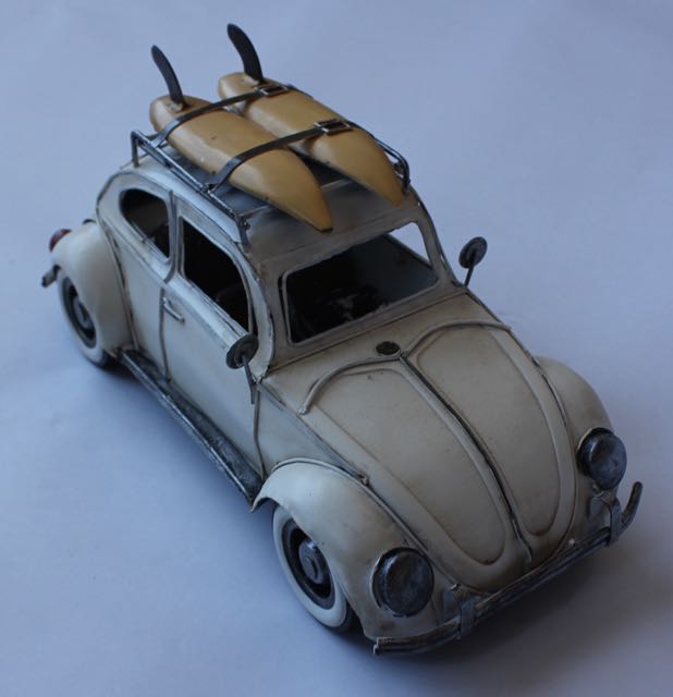 Volkswagen Beetle Bug 1960's with Surf Boards Car Surfing Beach Theme 22cm long