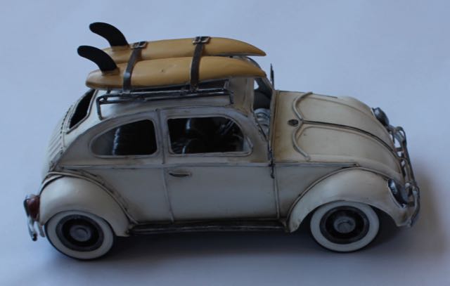 Volkswagen Beetle Bug 1960's with Surf Boards Car Surfing Beach Theme 22cm long