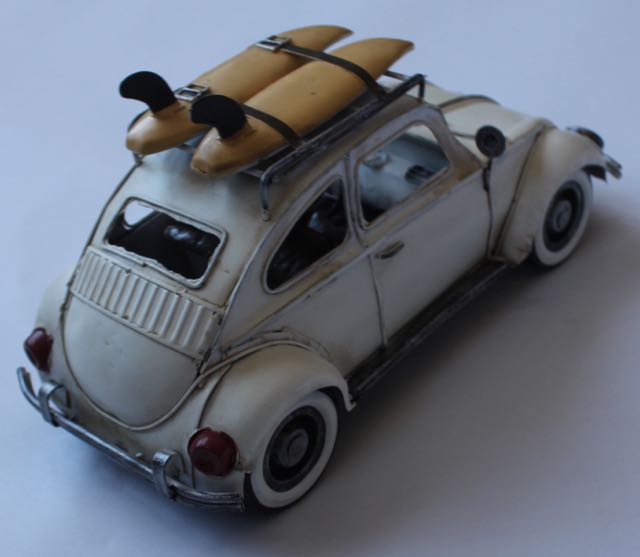 Volkswagen Beetle Bug 1960's with Surf Boards Car Surfing Beach Theme 22cm long