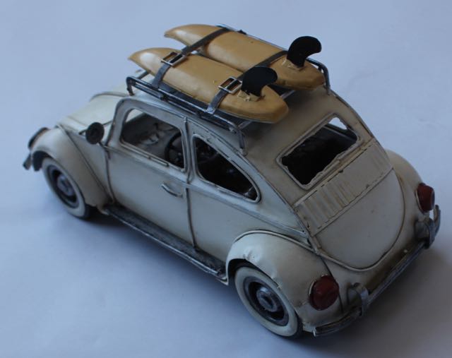 Volkswagen Beetle Bug 1960's with Surf Boards Car Surfing Beach Theme 22cm long