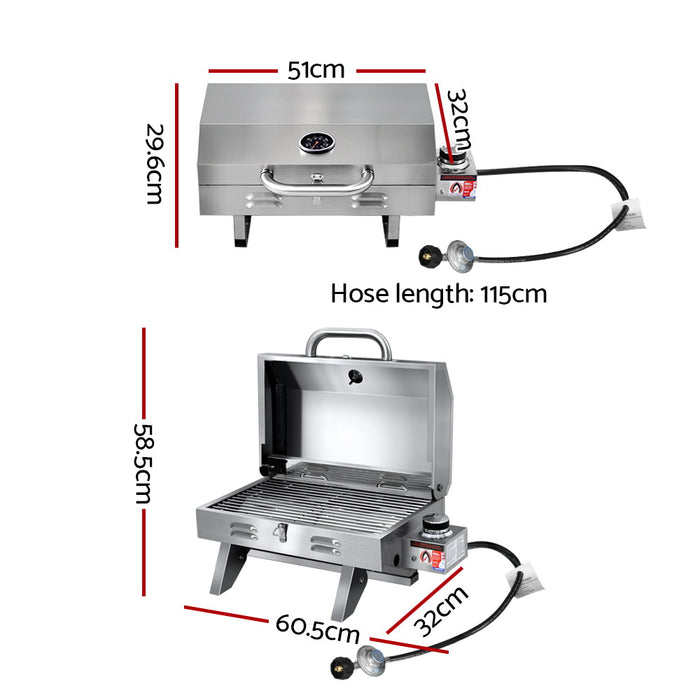 Portable Gas BBQ Grill | Stainless Steel