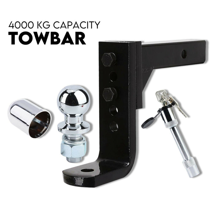 Adjustable Towing Hitch with Tongue, 50mm Ball, Pin Lock & Ball Cover | 4000KG Capacity