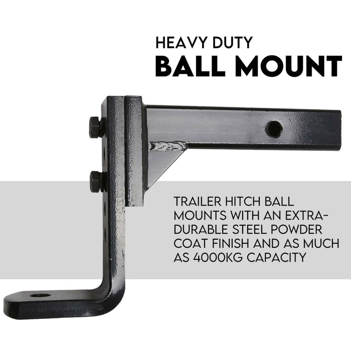 Adjustable Towing Hitch with Tongue, 50mm Ball, Pin Lock & Ball Cover | 4000KG Capacity